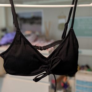 Aerie Ribbed Ruched Bikini Top